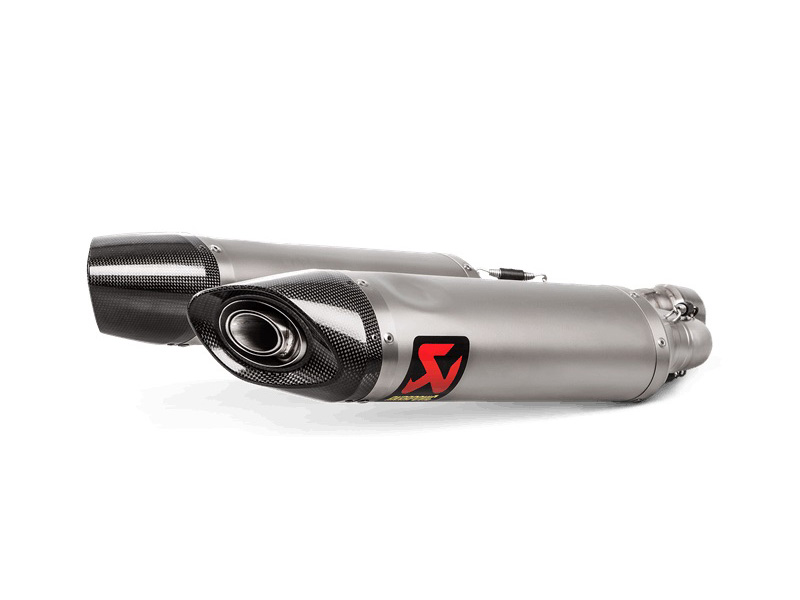 Silenziatore omologato Akrapovic Titanio con fondello in carbonio per APRILIA SHIVER 900 2017-2020