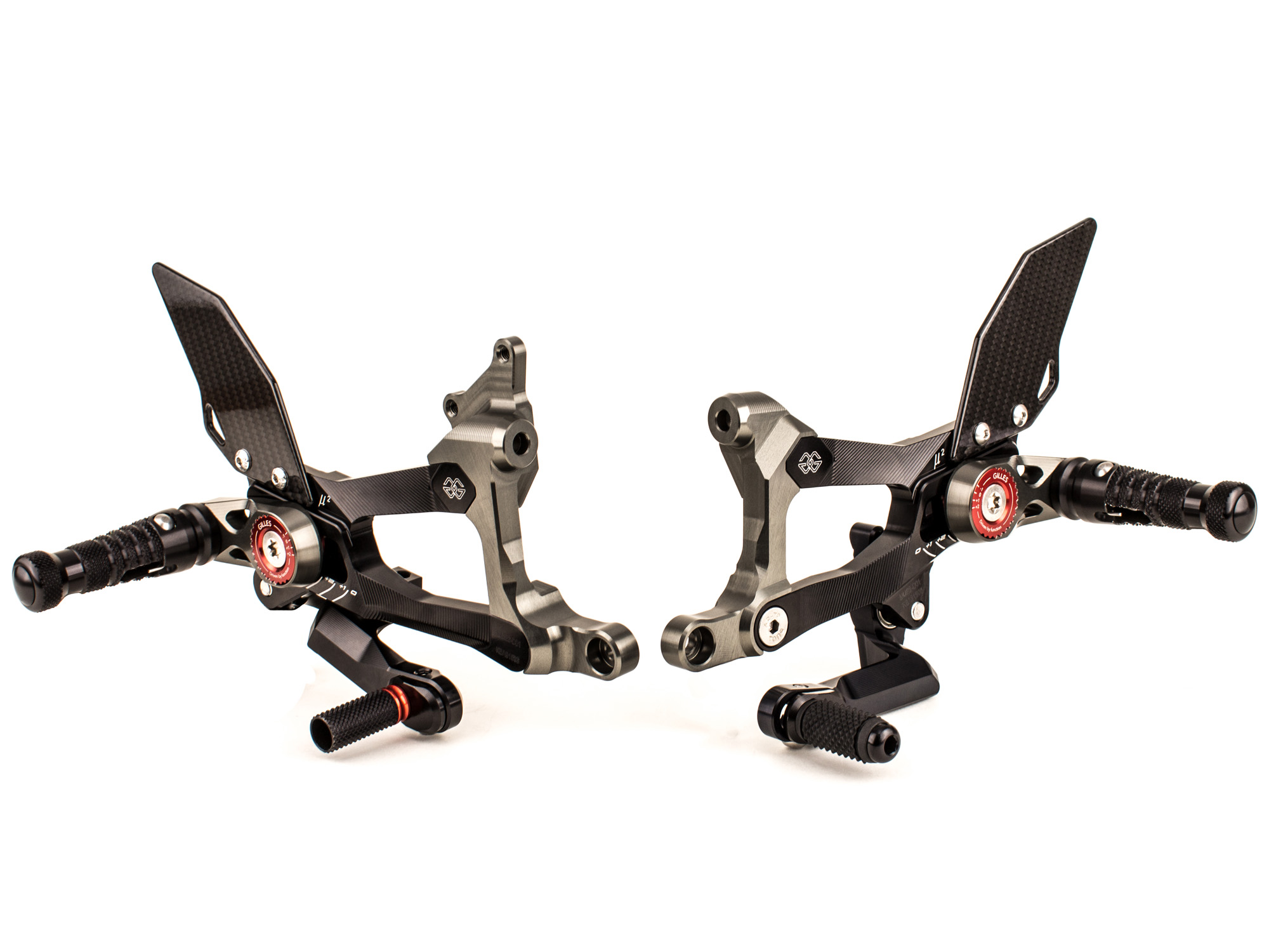 Gruppo pedane Gilles Tooling MUE2 Nera per DUCATI PANIGALE V4 R 2019-2025
