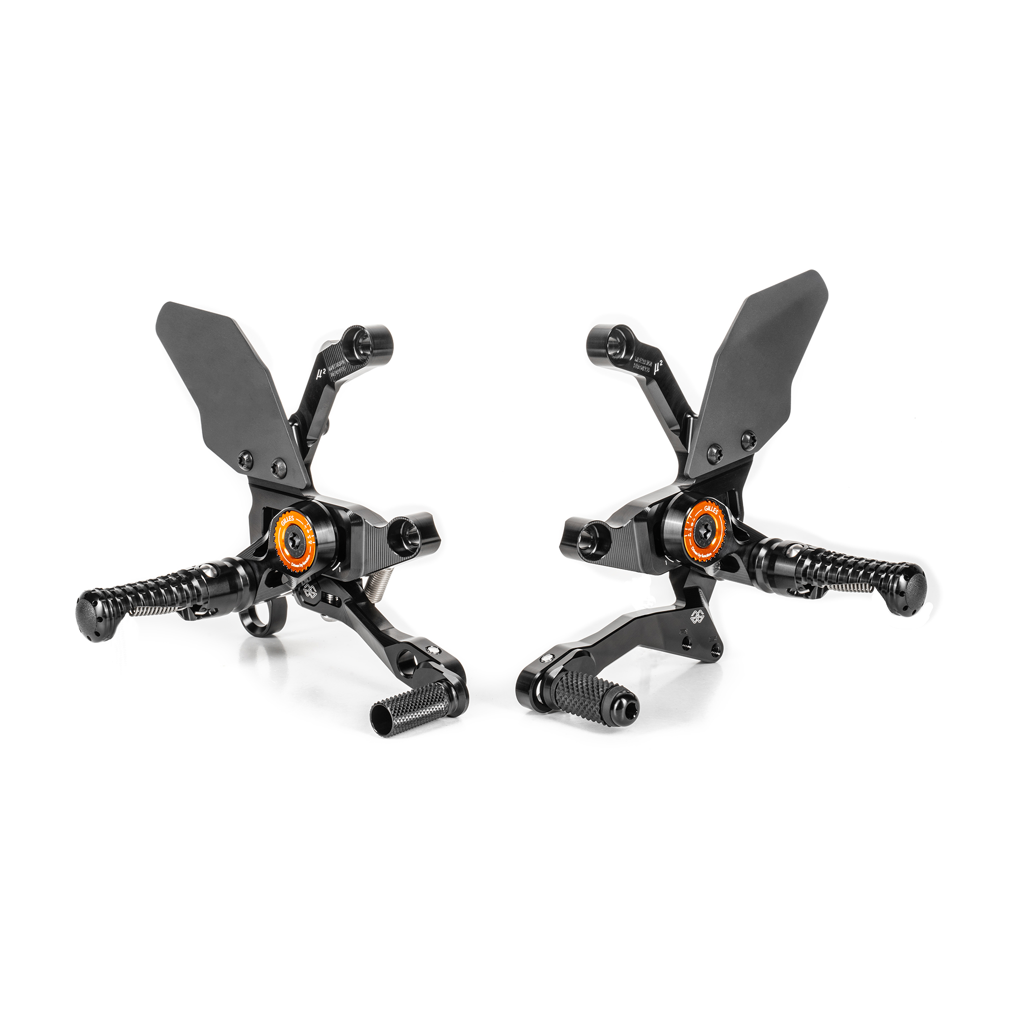 Gruppo pedane Gilles Tooling MUE2 Nera per KTM 1390 SUPERDUKE R 2024-2025