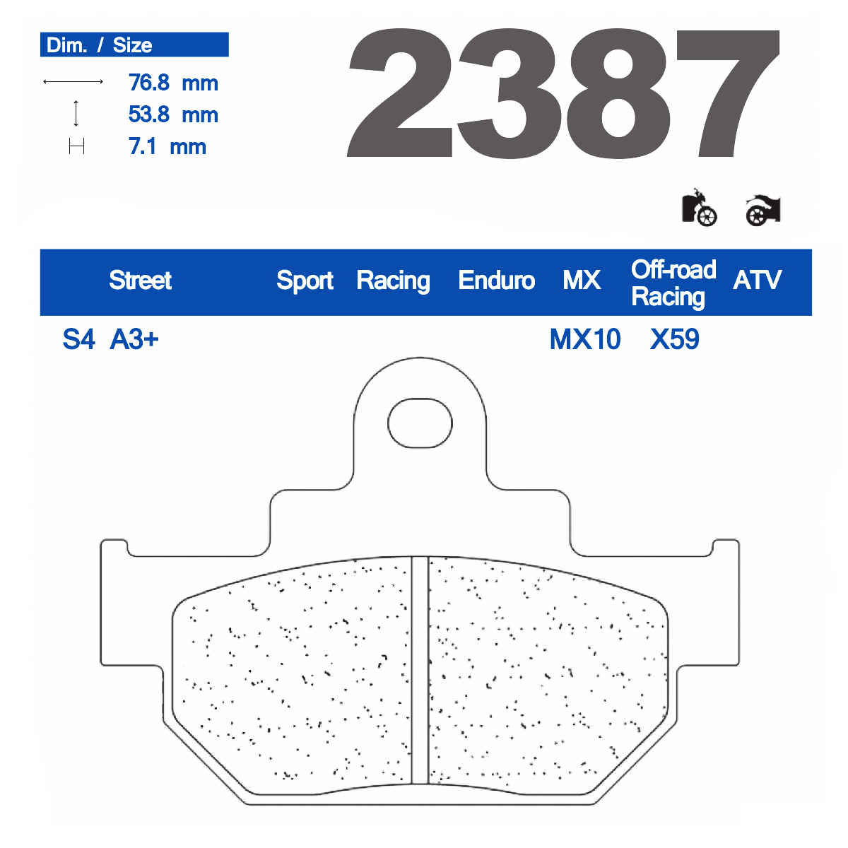 Set pastiglie freno anteriori CL-Brakes serie A3+ per SUZUKI DR 600 R 1985-1987
