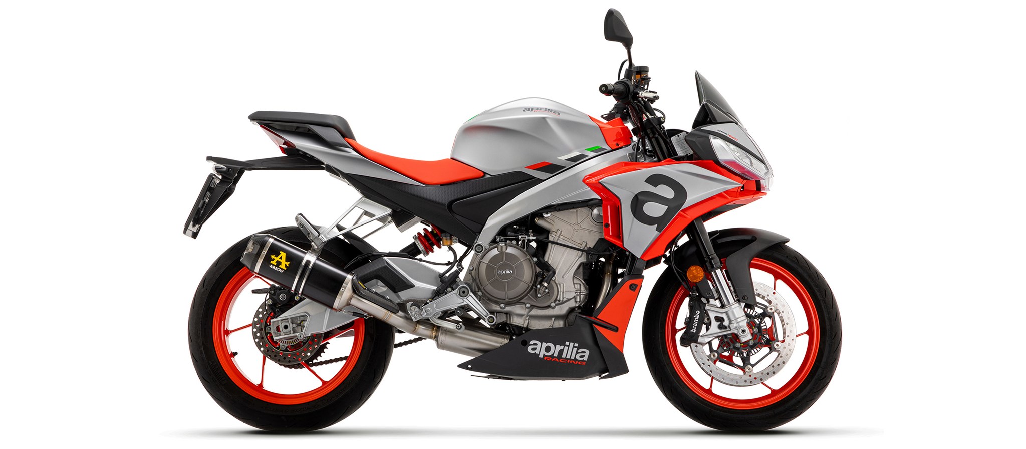 Scarico completo omologato Arrow con terminale Indy-Race Alluminio Dark per APRILIA TUONO 660 2020-2024