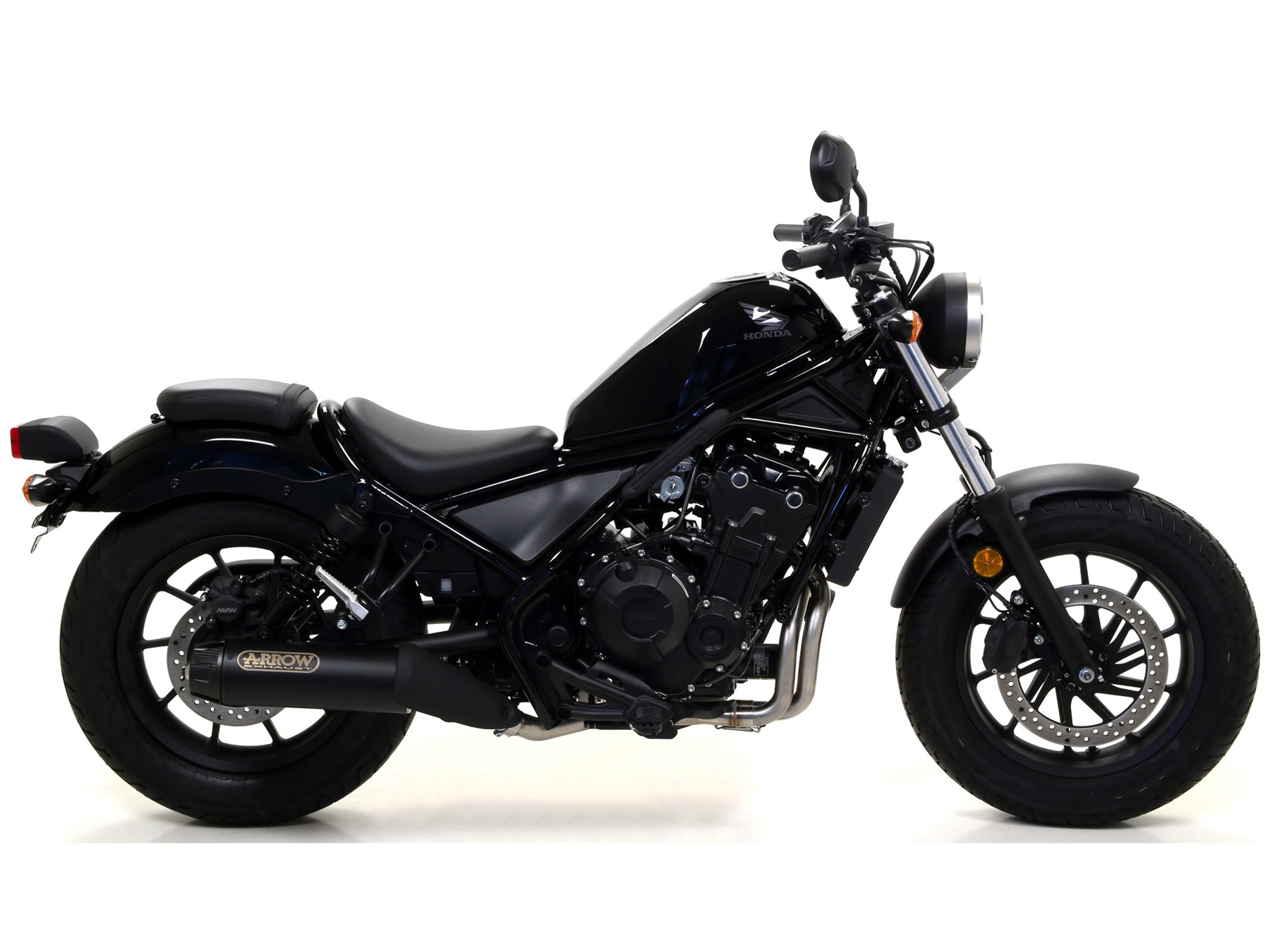 Terminale omologato Arrow Rebel Nichrom Dark fondello alluminio per HONDA CMX 500 REBEL 2017-2019