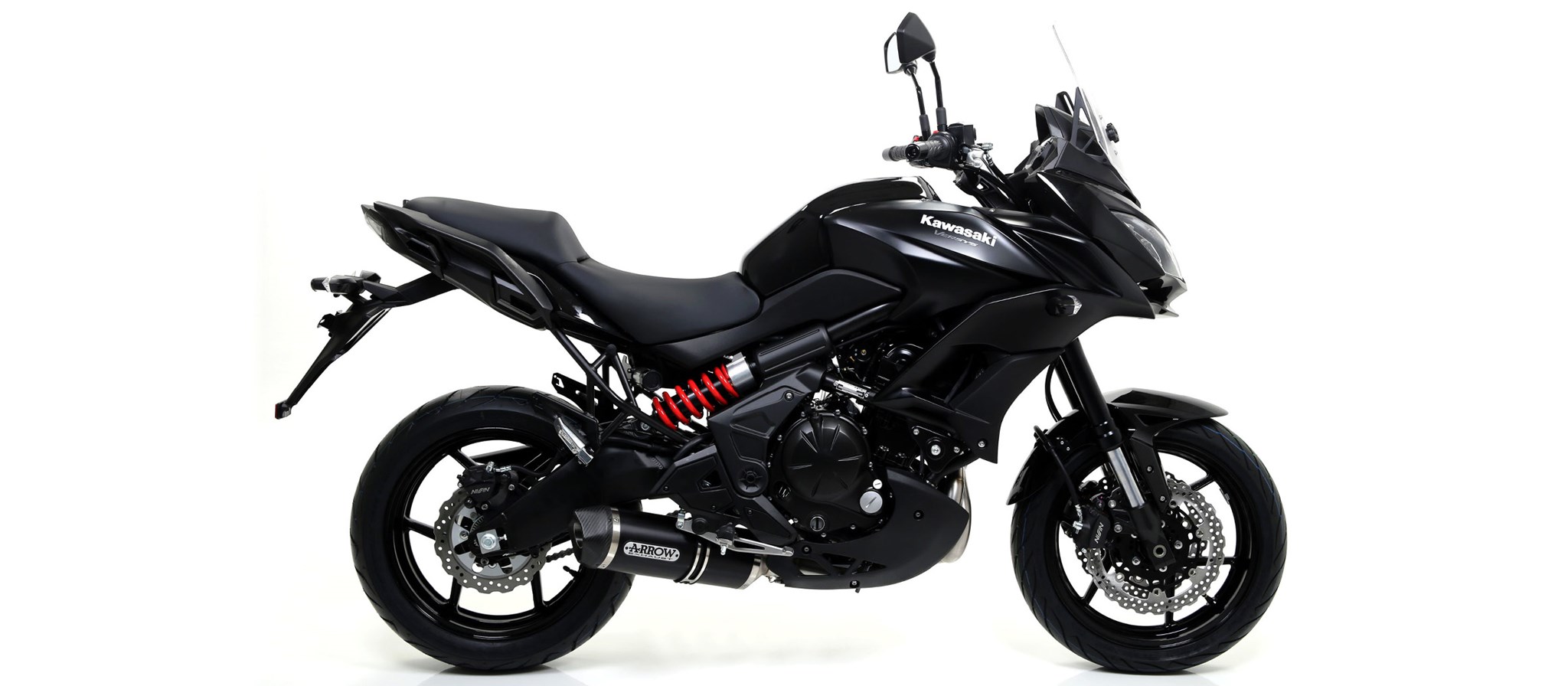 Scarico completo Arrow con terminale Race Tech omologato Alluminio Dark fondello acciaio per KAWASAKI VERSYS 650 2017-2020