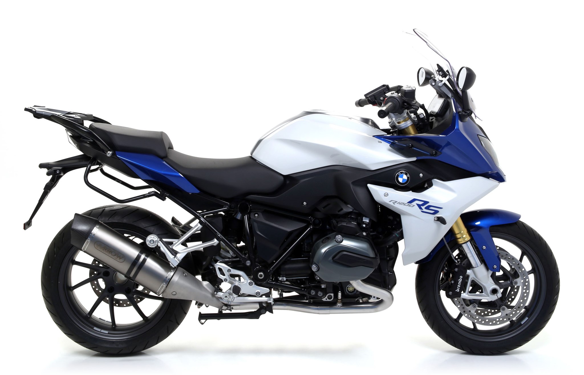 Terminale omologato Arrow Maxi Race Tech Alluminio Dark fondello carbonio per BMW R 1200 R/RS 2015-2016