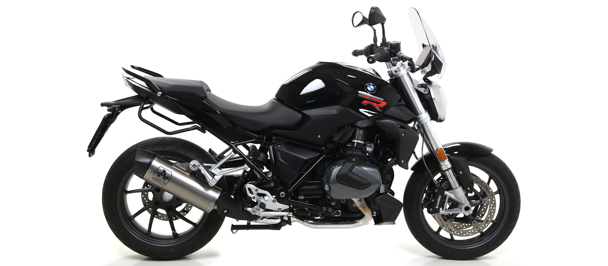 Terminale omologato Arrow Maxi Race Tech Alluminio Dark fondello carbonio per BMW R 1250 R/RS 2019-2020
