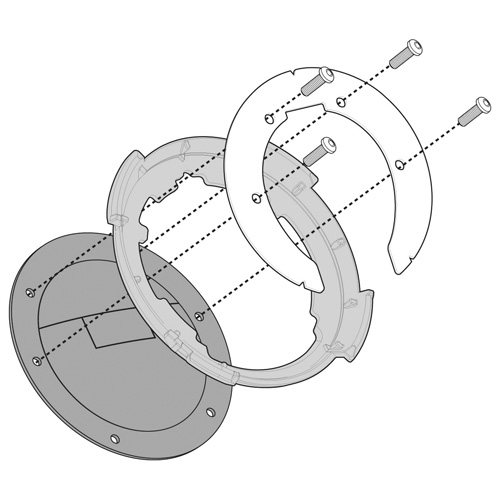 Flangia specifica per l'utilizzo di borse da serbatoio TANKLOCK per BMW R 1200 RT 2005-2013