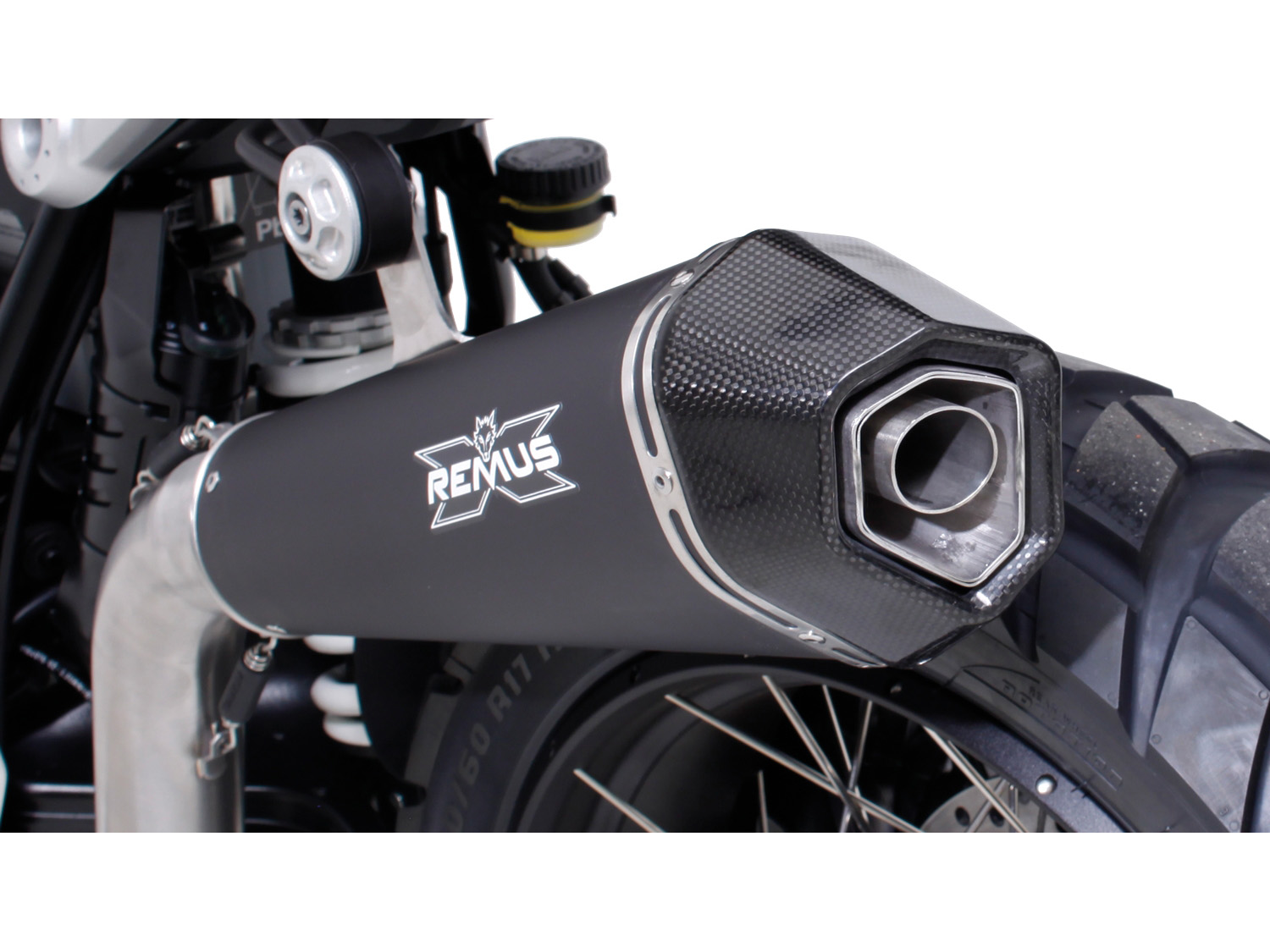 Silenziatore Remus Hypercone acciaio nero omologato uscita alta per BMW R 1200 NINE-T 2016-2020