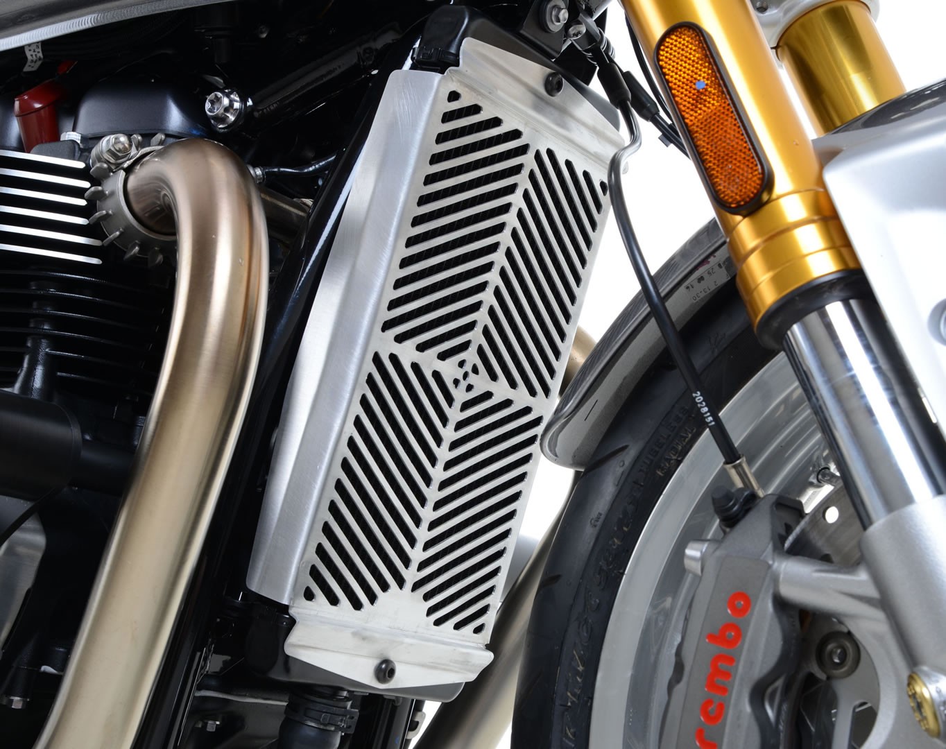 R&G Racing griglia protezione radiatore acqua in acciaio inox per TRIUMPH BONNEVILLE 1200 T120 2017-2023
