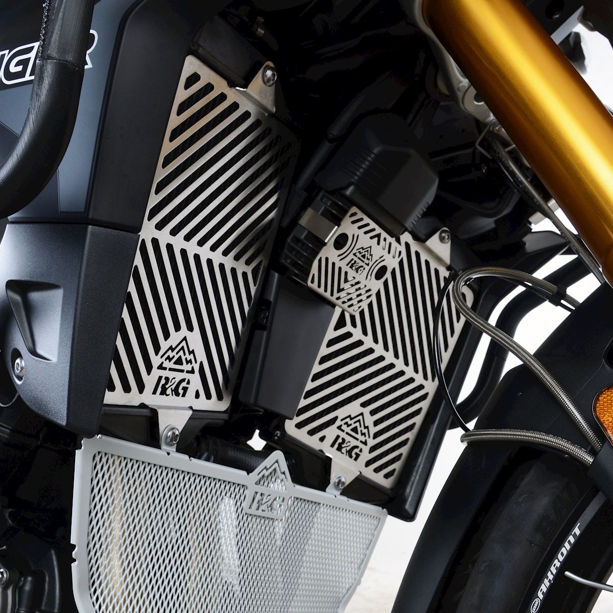 R&G Racing griglia protezione radiatore acqua in acciaio inox per TRIUMPH TIGER 850 SPORT 2021-2023