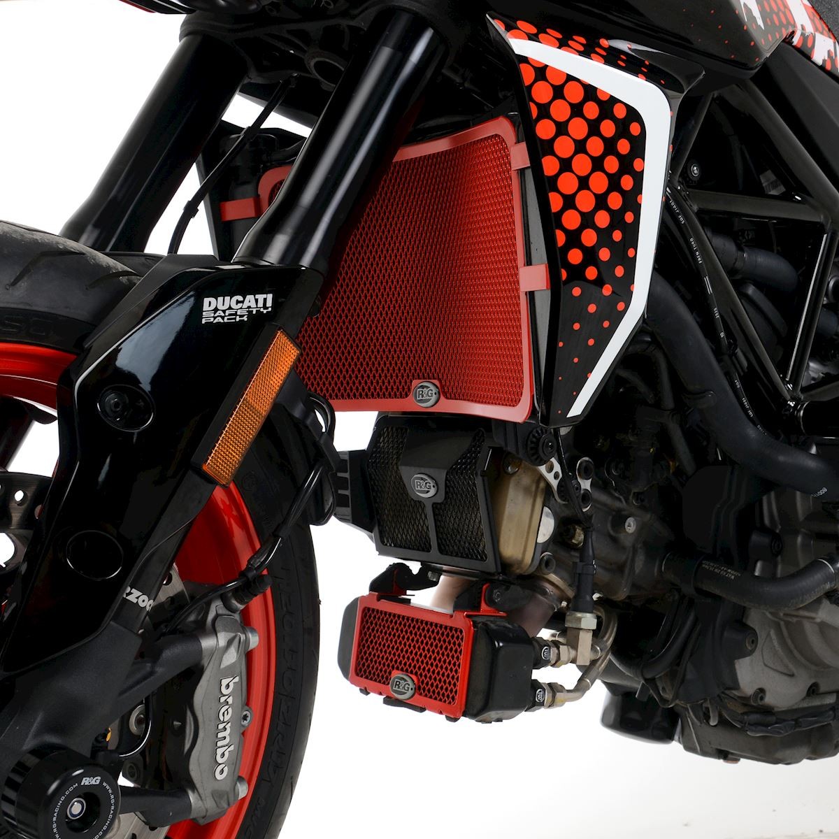 R&G Racing griglia protezione radiatore olio in alluminio per DUCATI HYPERMOTARD 950 2018-2023