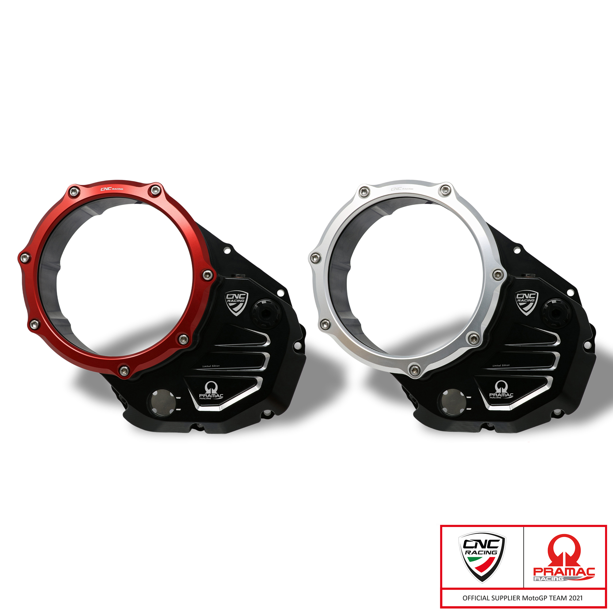 Carter trasparente CNC Racing Pramac Racing Limited Edition per frizioni ad olio per DUCATI DIAVEL 2011