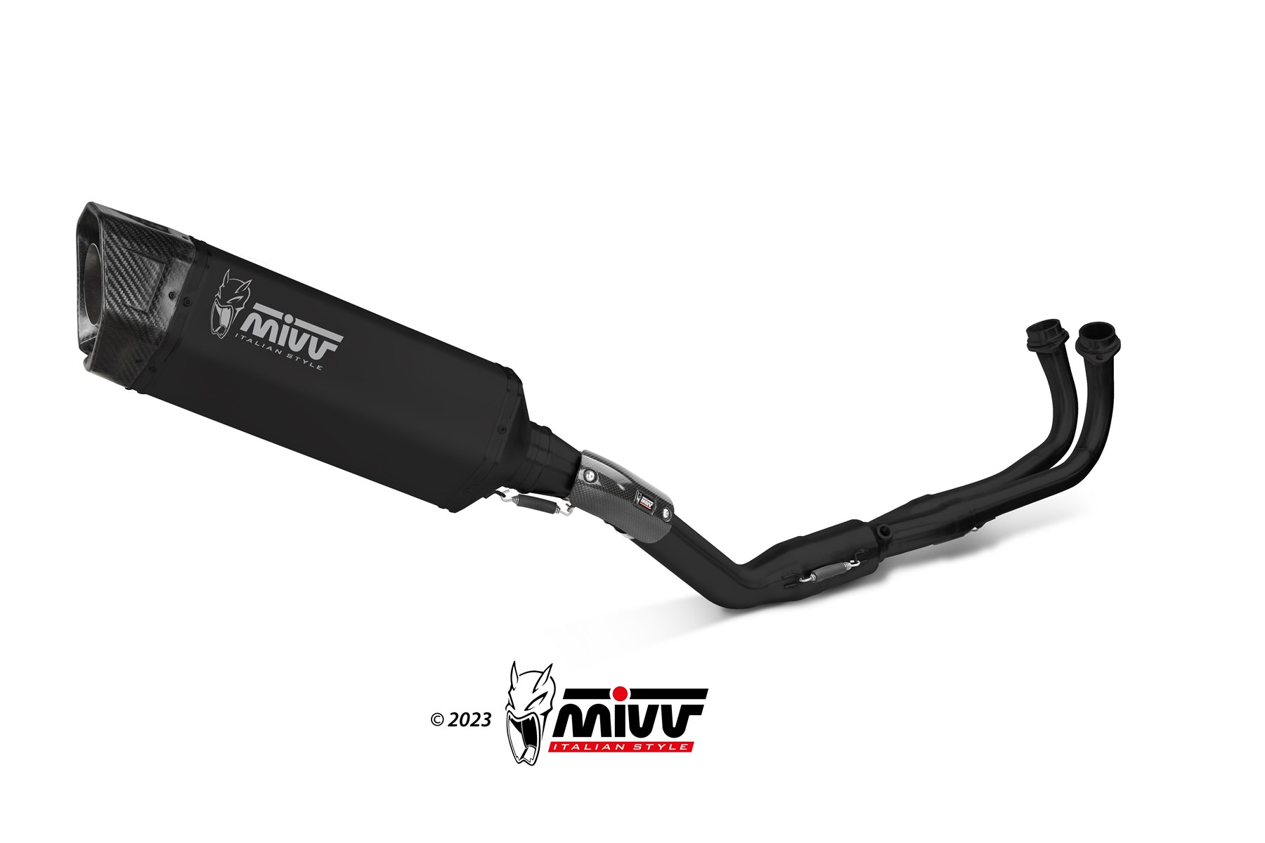 Scarico completo 2-1 Omologato ECE se provvisto di catalizzatore Mivv SR-1 Full Black per YAMAHA T-MAX 560 2022-2024