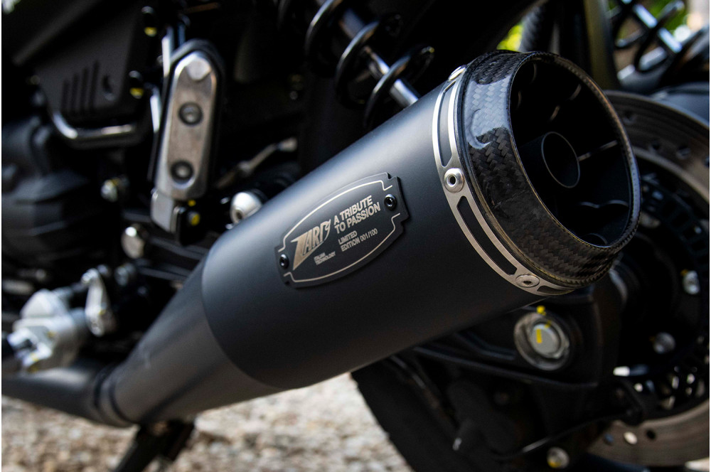 Slip-on Zard Nero Acciaio Inox Euro5 omologato "limited Edition" per MOTO GUZZI V7 850 2021-2023