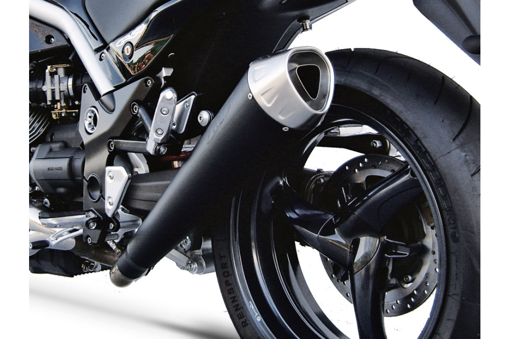 Slip-on Conico Zard Omologato Nero Acciaio Inox per MOTO GUZZI GRISO 2005-2016