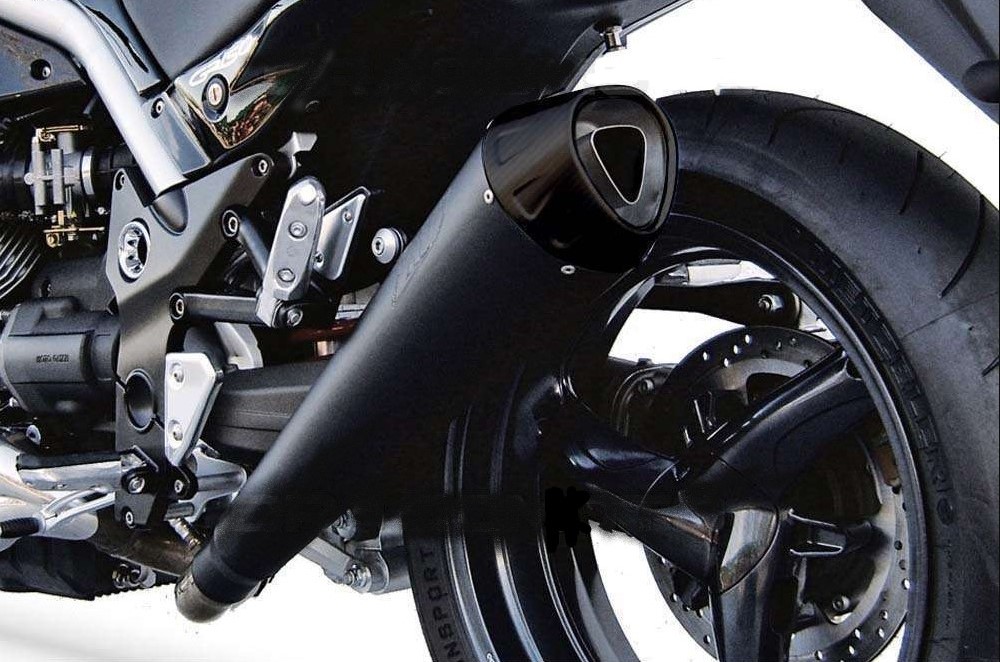 Slip-on Conico Zard Omologato Nero Acciaio Inox con fondello in carbonio per MOTO GUZZI GRISO 2005-2016