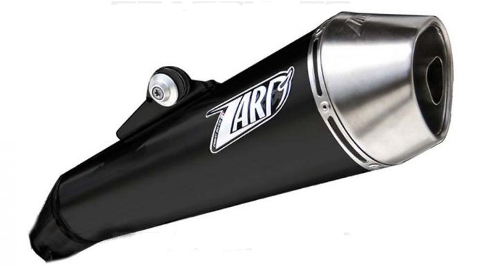 Slip-on Zard Conico Omologato Nero Fondello in Acciaio inox per MOTO GUZZI NORGE 2011-2016