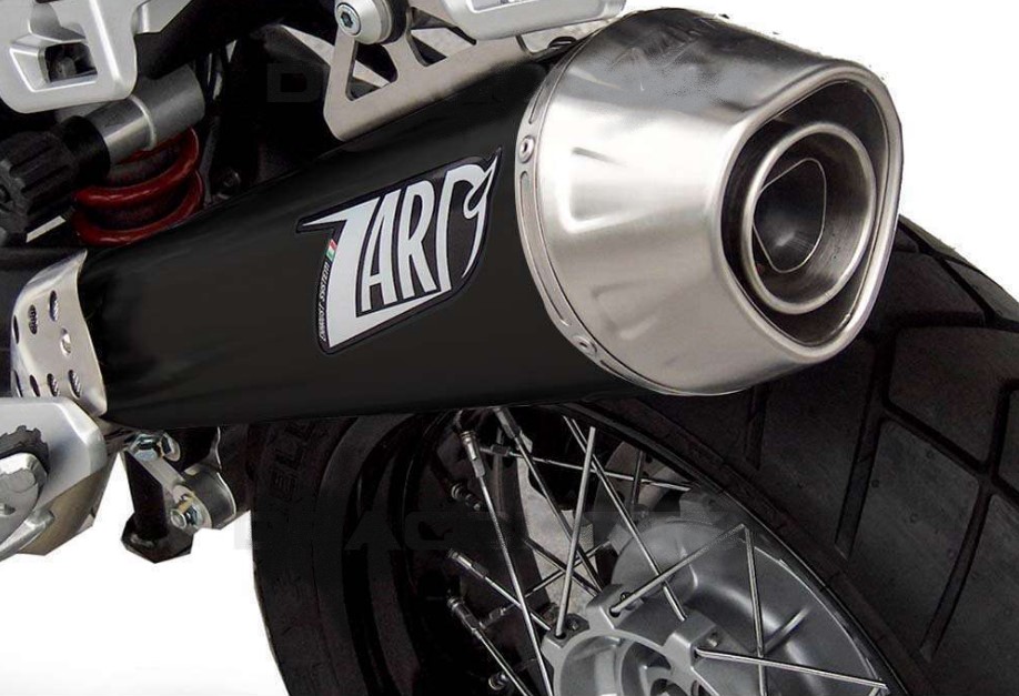 Slip-on Zard Conico Racing Nero Fondello in Acciaio inox per MOTO GUZZI STELVIO 2011-2016