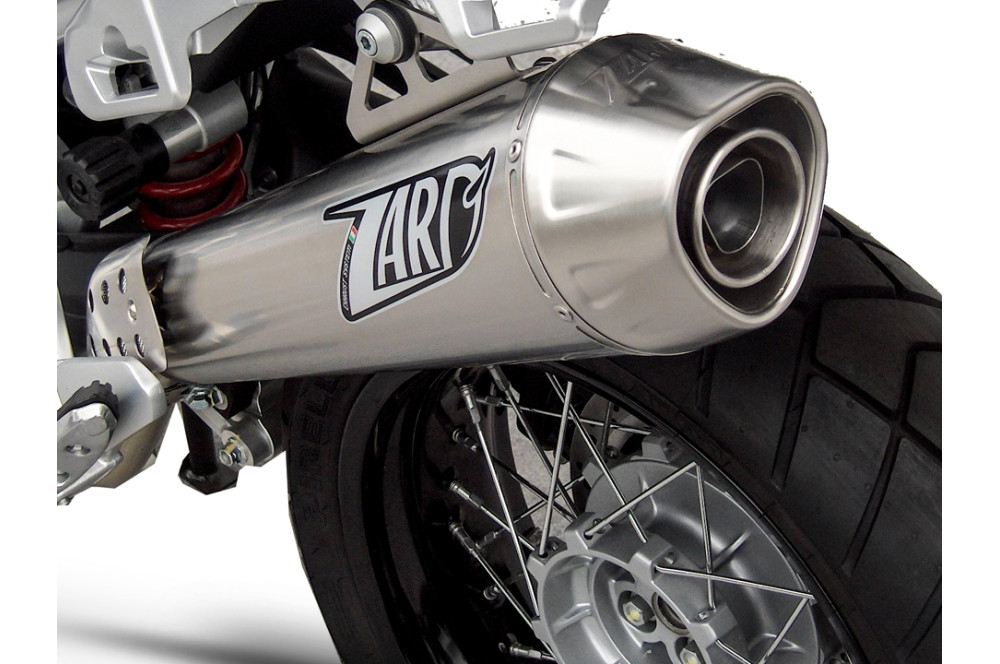 Slip-on Zard Conico Omologato Satinato Fondello in Acciaio inox per MOTO GUZZI STELVIO 2011-2016