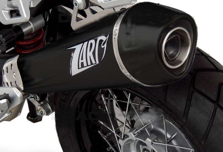 Slip-on Zard Conico Racing Nero Fondello in Carbonio per MOTO GUZZI STELVIO 2011-2016