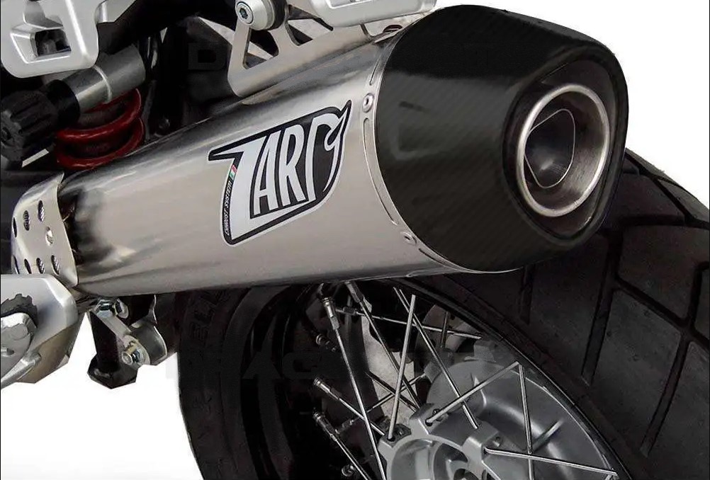Slip-on Zard Conico Omologato Satinato Fondello in Carbonio per MOTO GUZZI STELVIO 2011-2016