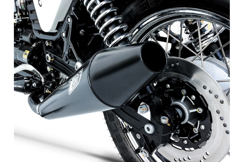 Slip-on Zard Conico Acciaio Inox Racing Nero per MOTO GUZZI CAFE' RACER 2009-2012