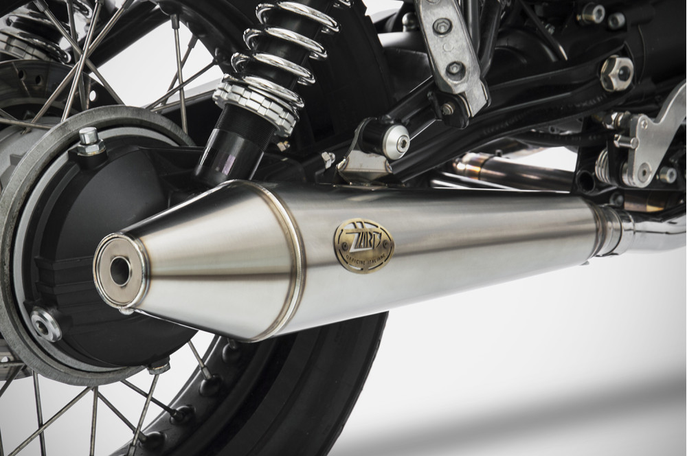 Slip-on Zard Conico Omologato Satinato Acciaio Inox per MOTO GUZZI V7 CLASSIC 2008-2012