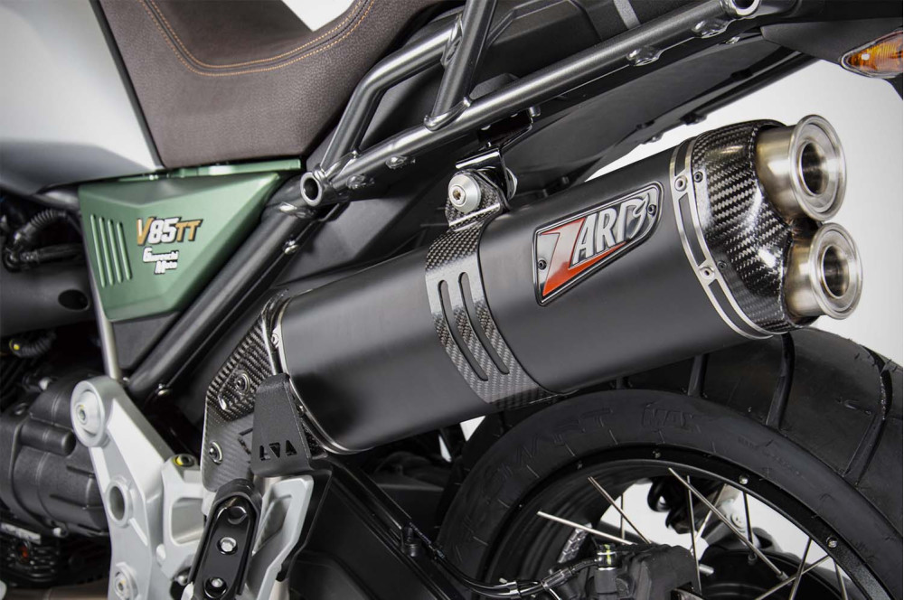 Slip-On Zard Acciaio Inox Racing Nero per MOTO GUZZI V85 TT 2019-2023