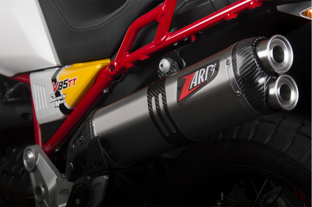 Slip-On Zard Titanio Omologato Satinato per MOTO GUZZI V85 TT 2019-2023