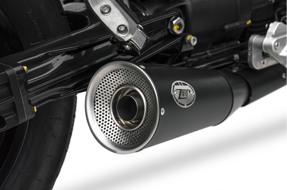 Slip-on Zard "BIG" Omologato Acciaio Inox Nero con Fondello Acciaio per MOTO GUZZI V9 BOBBER/ROAMER 2016-2019