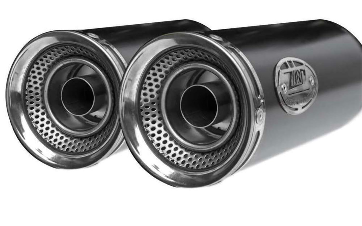 Slip-on Zard "SLIM" Racing Acciaio Inox Nero con Fondello Acciaio per MOTO GUZZI V9 BOBBER/ROAMER 2016-2019