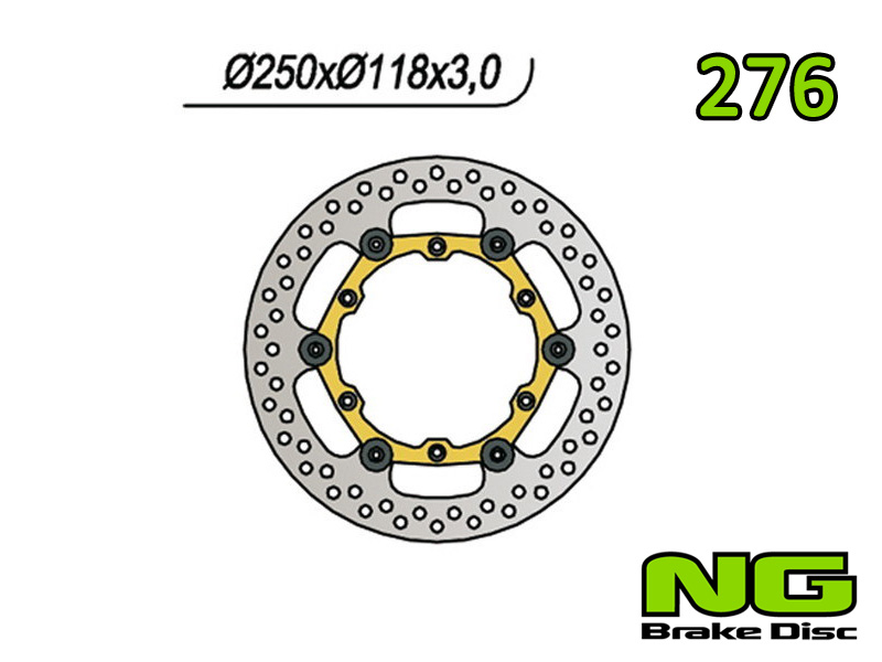 Disco freno anteriore flottante NG Brakes per YAMAHA YZ 250 F 2001-2023