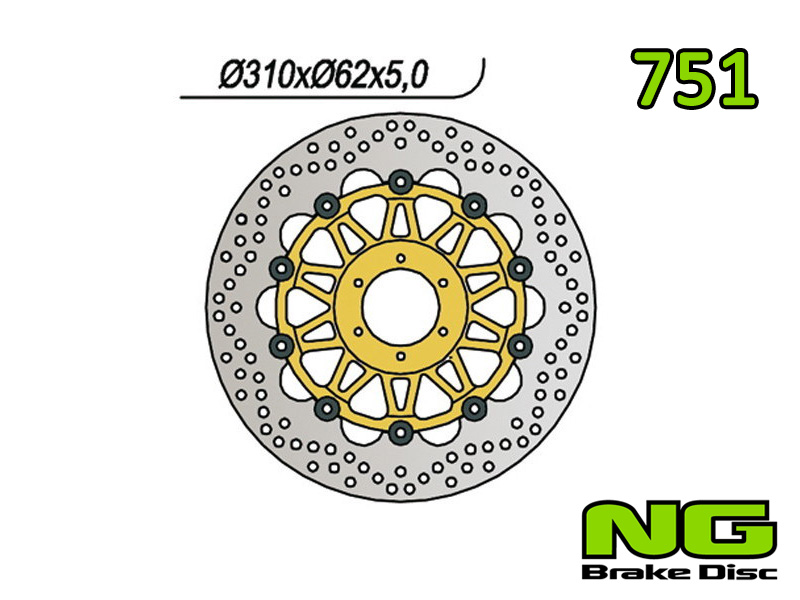 Disco freno anteriore flottante NG Brakes per HONDA CBR 900 RR 1998-1999