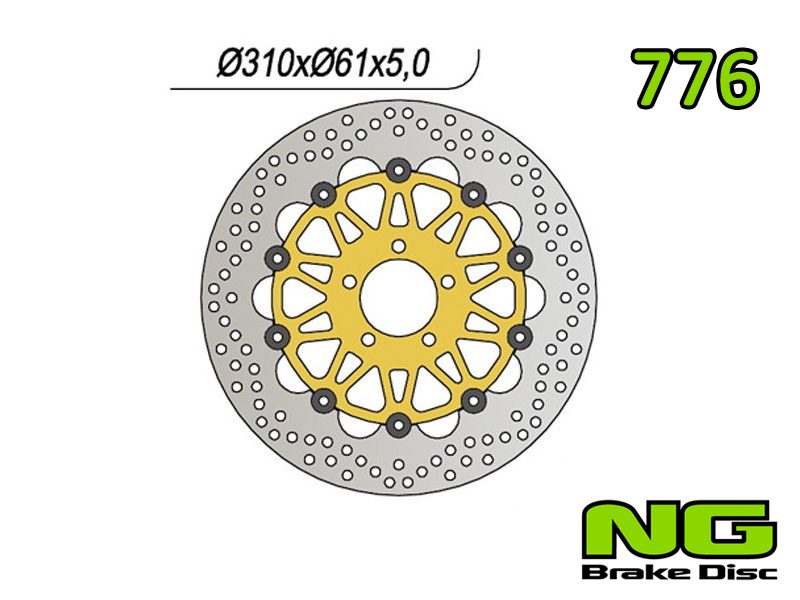Disco freno anteriore flottante NG Brakes per KAWASAKI ZR 1100 ZEPHYR 1992-1997