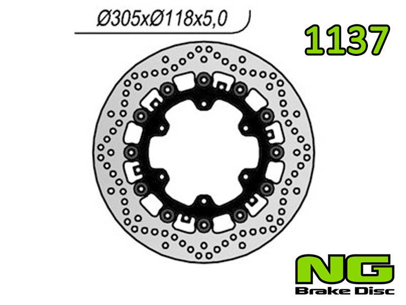 Disco freno anteriore flottante NG Brakes per BMW K 1100 LT 1991-1999
