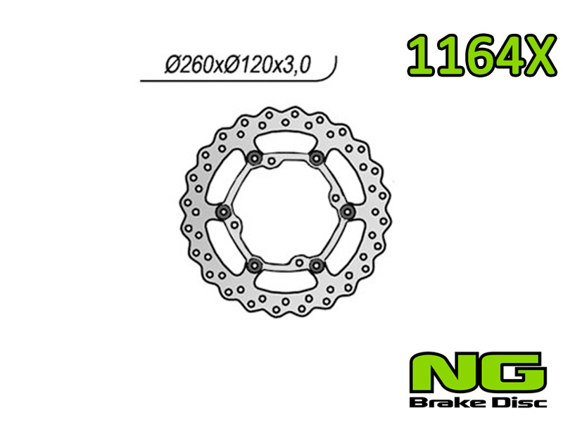 Disco freno anteriore flottante wave NG Brakes per HUSQVARNA 125 CR 2000-2013