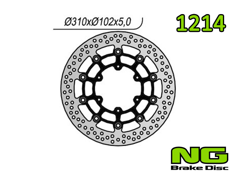 Disco freno anteriore flottante NG Brakes per SUZUKI GSX-R 1000 2009-2016