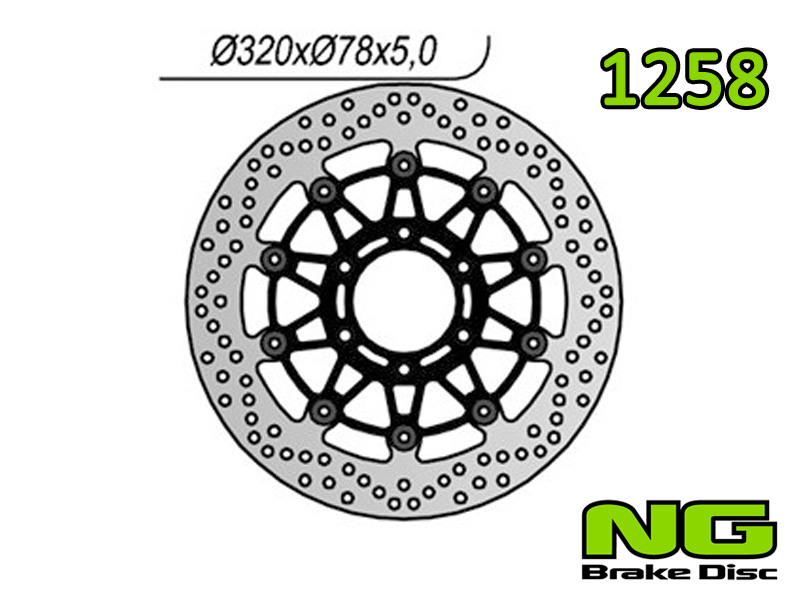 Disco freno anteriore flottante NG Brakes per TRIUMPH SPEED TRIPLE 900 1997-1998 T509