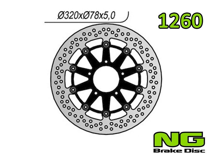 Disco freno anteriore flottante NG Brakes per TRIUMPH TIGER 1050 2006-2012
