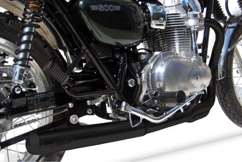 Kit Completo Zard 2>1 "CROSS" Nero Acciaio Inox Racing per KAWASAKI W800 2010-2017