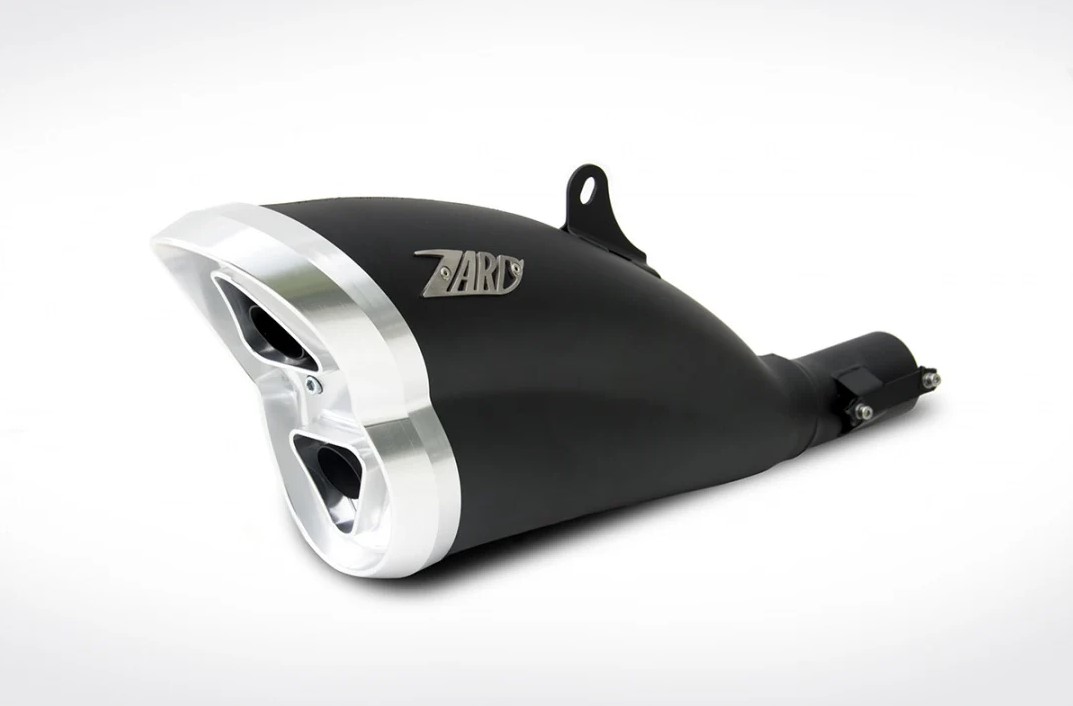 Slip-on Zard Acciaio Inox Nero Fondello in Inox Euro3 Omologato per DUCATI DIAVEL 2011-2018