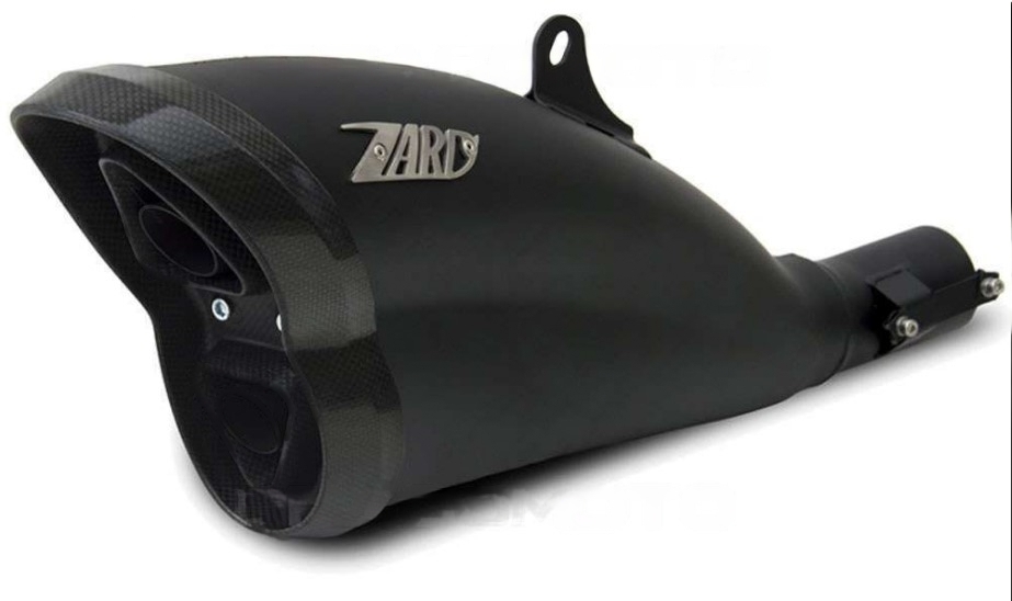 Slip-on Zard Acciaio Inox Nero Fondello in Carbonio Euro3 Omologato per DUCATI DIAVEL 2011-2018