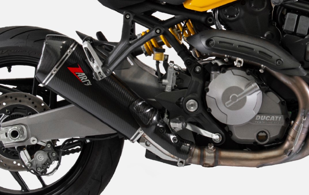 Slip-On Zard Racing Carbonio Fondello In Carbonio per DUCATI MONSTER 821 2015-2017
