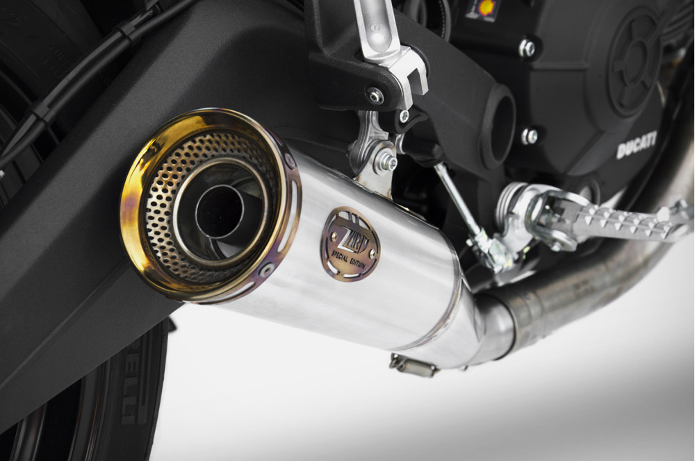 Slip-On Zard "ZUMA" Racing Satinato Acciaio Inox Fondello Bronzato per DUCATI MONSTER 797 2017-2019