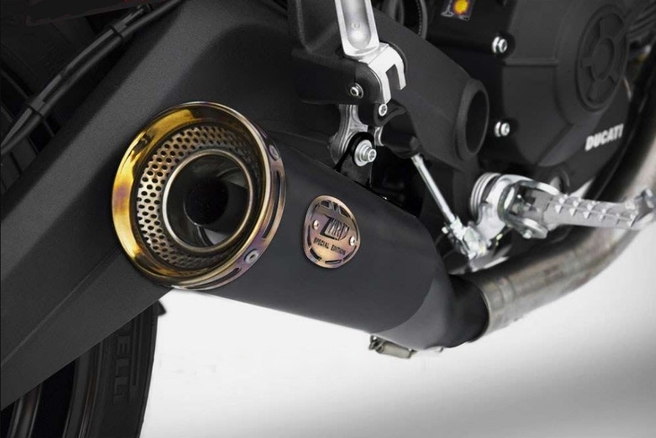 Slip-On Zard "ZUMA" Racing Nero Acciaio Inox Fondello Bronzato per DUCATI MONSTER 797 2017-2019