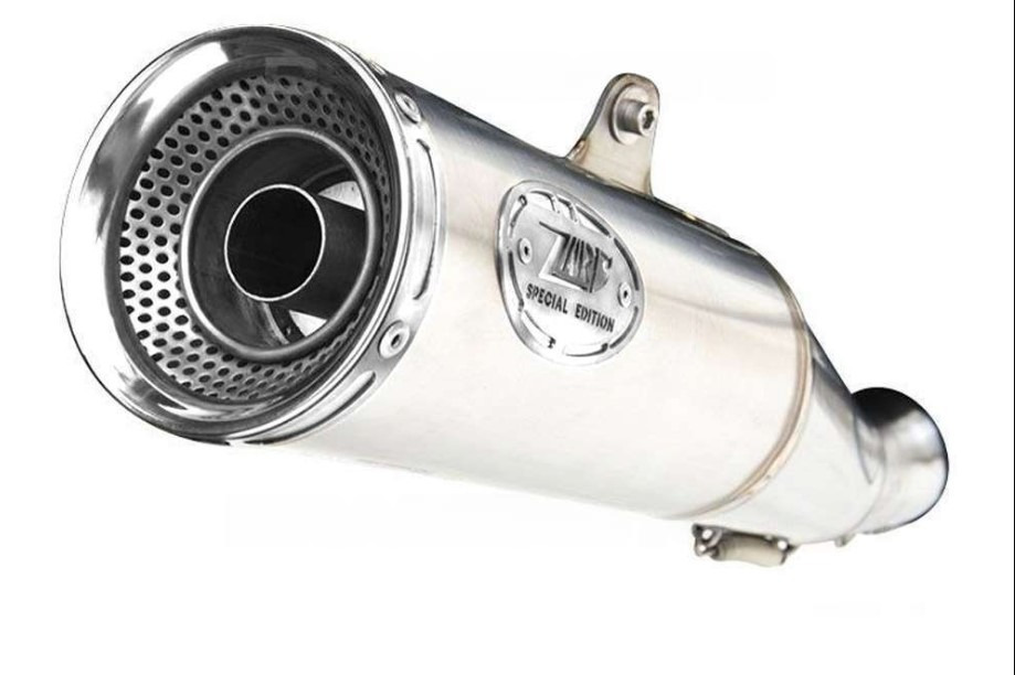 Slip-On Zard "ZUMA" Omologato Satinato Acciaio Inox Fondello In Argento per DUCATI MONSTER 797 2017-2019