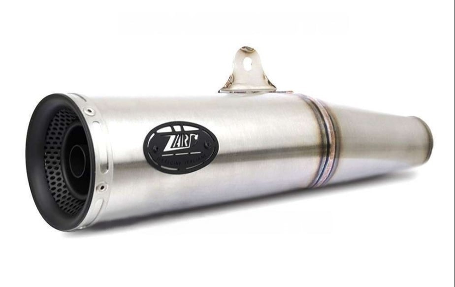 Slip-On Zard "ZUMA" Acciaio Inox Satinato Fondello Nero Racing per DUCATI SCRAMBLER 800 2021-2022