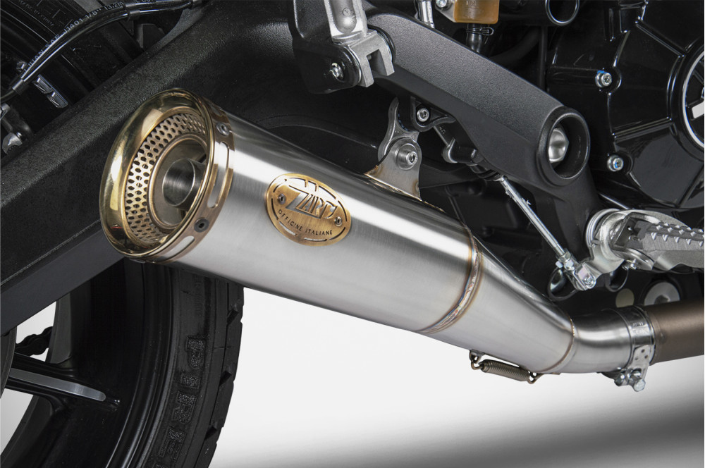 Slip-On Zard "ZUMA" Acciaio Inox Satinato Fondello Bronzato Omologato Euro5 per DUCATI SCRAMBLER 800 2021-2022