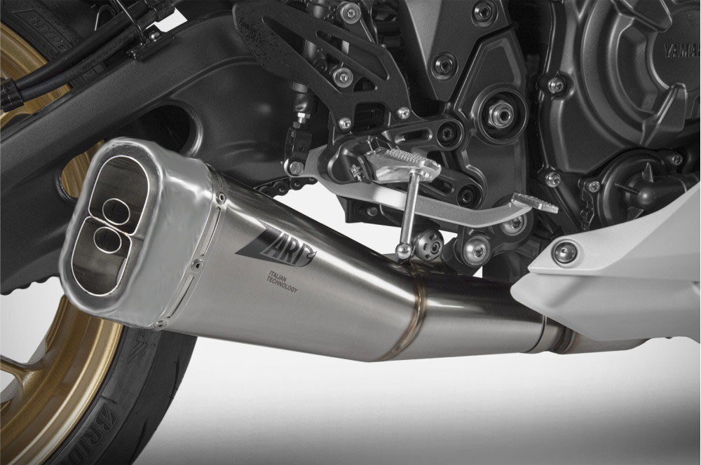 Kit Completo 2>1 Zard Acciaio Inox Racing Satinato Fondello Inox per YAMAHA R7 2021-2023