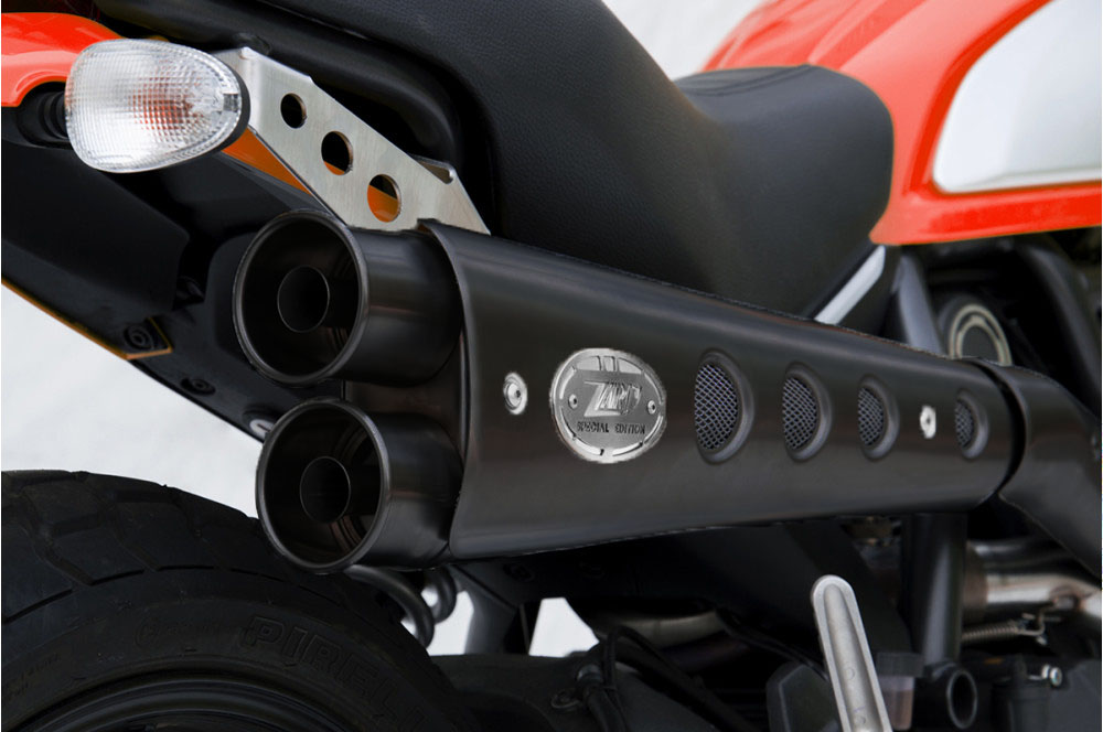 Kit Completo Alto "SPECIAL EDITION" Zard 2>1 Acciaio Inox Nero con Paracalore Inox per DUCATI SCRAMBLER 800 2017-2020
