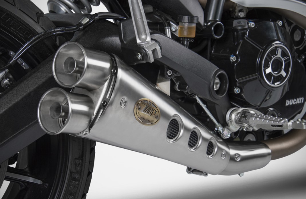 Slip-On Omologato "SPECIAL EDITION" Zard Acciaio Inox satinato con paracalore per DUCATI SCRAMBLER 800 2017-2020